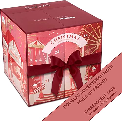 Douglas Adventskalender 2023 Skincare -EXKLUSIV EDITION- Frauen + Mädchen Kosmetik Advent Kalender, 24 Kosmetik Geschenke Wert 150, Pflege Frau, Adventkalender Damen, rot, doug22