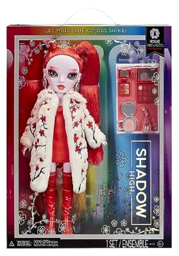 Rainbow High Shadow High Serie 3 - Rosie Redwood - Rote Modepuppe - Modisches Outfit, Extra-Langes Haar und mehr als 10 Bunte Spielaccessoires - Ideal für Kinder von 4-12 Jahren und Sammler