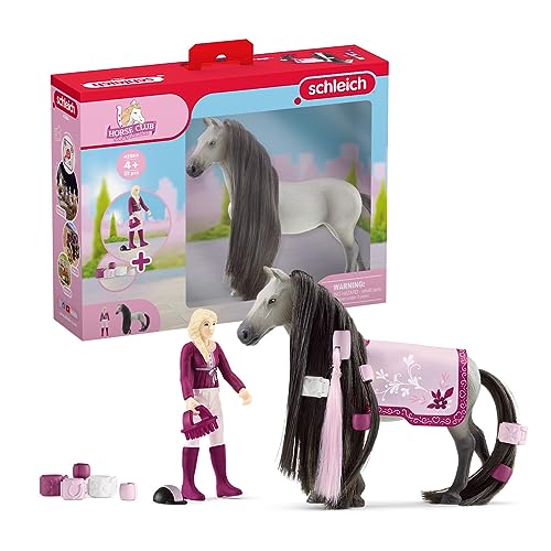 schleich HORSE CLUB 42584 Sofia's Beauties 18-Teiliges Pferde-Beauty-Set - Reiterin Sofia und Pferd mit Mähne und Schweif zum Striegeln plus Zubehör, Pferde Spielzeug ab 5 Jahren im Sale