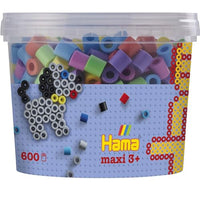 Thumbnail for Hama Perlen 8571 Bügelperlen Dose mit ca. 600 bunten Maxi Bastelperlen mit Durchmesser 10 mm im Pastellmix, kreativer Bastelspaß für Groß und Klein