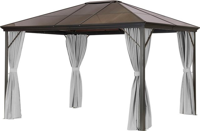 Leco Pavillon Profi, mit 4 Seitenteilen, lichtgrau, BxTxH: 365x300x270 cm