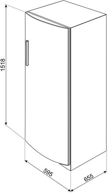 Smeg Gefrierschrank CV275NF, 151,8 cm hoch, 59,5 cm breit