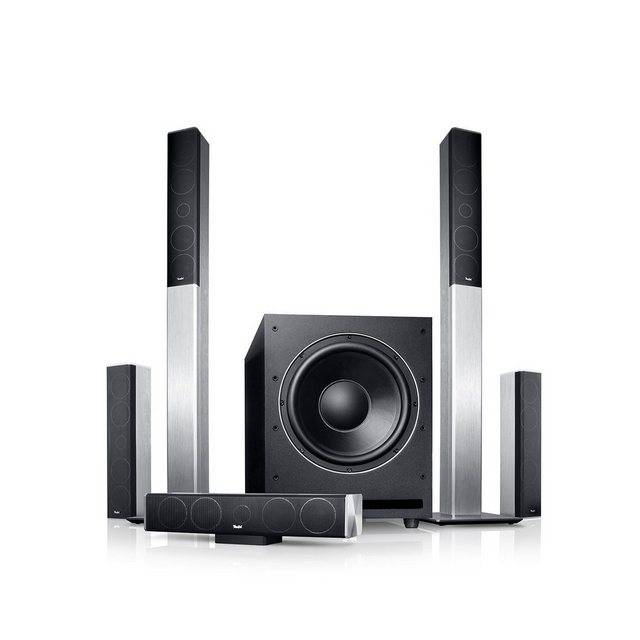 Teufel LT 4 Power XL Edition 5.1-Set M Stand-Lautsprecher (Anschlussklemmen:Polklemmen, vergoldet, 300Watt-Subwoofer mit 300mm-Tieftöner für abgrundtiefen Bass bis 30Hz)