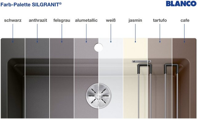 Blanco Granitspüle METRA 6 S, rechteckig, aus SILGRANIT®, inkl. Edelstahl Multifunktionsschale