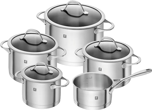 ZWILLING Essence Kochtopf-Set, 5-teilig, 4 Deckel, Induktionsgeeignet, Edelstahl, 5 Tlg. im Sale