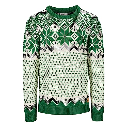 Dale of Norway Herren Vegard Pullover, Bright Green-Off White, im Sale