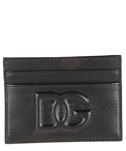 Dolce & Gabbana Kartenhalter für Damen, Kalbsleder, DG Logo, in Geschenkbox, Schwarz, Geldbörse im Sale