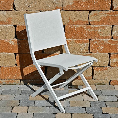 Kettler Klappstuhl Lille Comfort 0310118-5000 Klappstühle Weiß Aluminium/Outdoorgewebe L/B/H ca. 58/50/87 cm im Sale