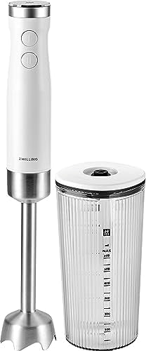 ZWILLING ENFINIGY Stabmixer Edelstahl, Pürierstab & Handmixer mit Edelstahl-Winglet-Klinge und 600 ml Messbecher, Silber-Weiß im Sale