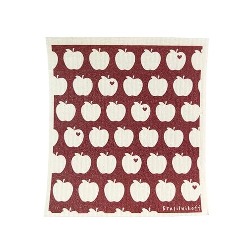 Krasilnikoff - Swedish Dishcloth SWE157 - Apples, red