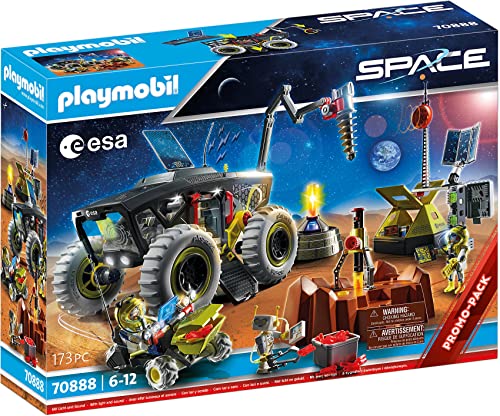 PLAYMOBIL Space 70888 ESA Mars-Expedition mit Fahrzeugen, Licht- und Soundeffekt, Spielzeug für Kinder ab 6 Jahren im Sale