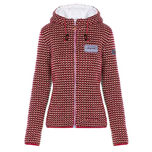 Almgwand W Münsterhöhe Rot - Trendige warme Damen Strickfleece Jacke, Größe 40 - Farbe Red - Beige