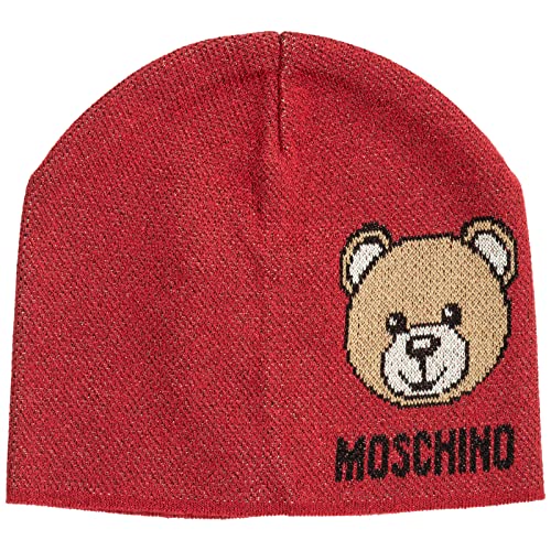 Moschino Damen Teddy Mütze Rosso im Sale