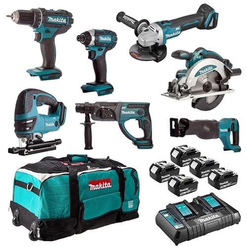 ENSEMBLE DE 7 MACHINES MAKITA (DDF482 + DTD152 + DGA504 + DSS610 + DHR202 + DJR186 + DJV180) - DLX7013PT1 im Sale