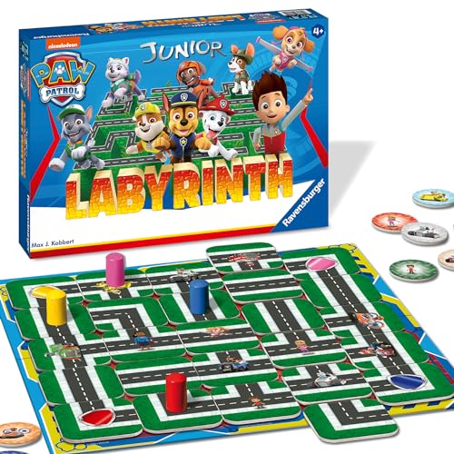 Paw Patrol Junior Labyrinth 20799 - das bekannte Brettspiel von Ravensburger als Junior Version, Kinderspiel für Kinder ab 4 Jahren im Sale