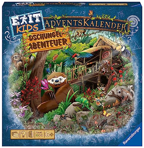 Ravensburger 18957 - EXIT Adventskalender kids - Dschungel-Abenteuer - 24 Rätsel für EXIT-Begeisterte ab 6 Jahren