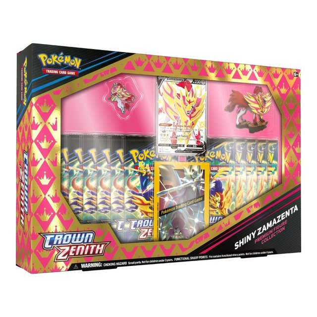 POKÉMON Sammelkarte Crown Zenith Shiny Zacian Zamazenta Premium Figure Collection, englisch