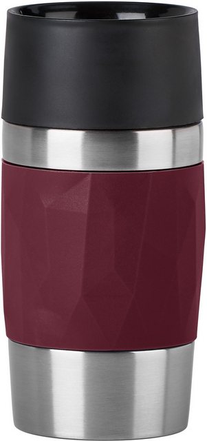 Emsa Thermobecher Travel Mug Compact, Edelstahl, Kunststoff, Silikon, 0,3L, Edelstahl, 3h warm/6h kalt, 360°Trinköffnung, spülmaschinenfest im Sale