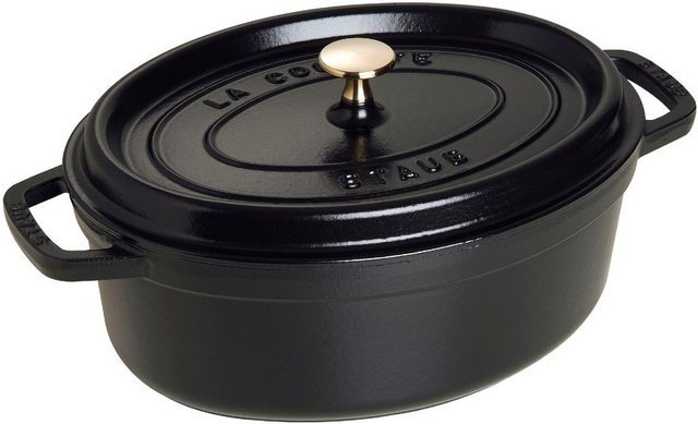 Staub Bräter Cocotte, Gusseisen (1-tlg), Gusseisen, oval, robust und langlebig, oval, Induktion