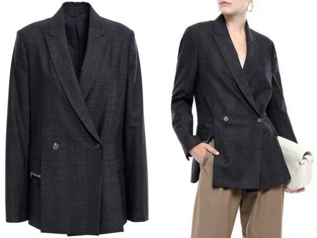 BRUNELLO CUCINELLI Jackenblazer BRUNELLO CUCINELLI Double-breasted Bead-Embellished Blazer Jacke Suit im Sale