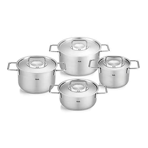 Fissler Topf-Set Fissler Pure Collection, Edelstahl 18/10 (Set, 4-tlg., Kochtopf 16/20/24 + Bratentopf 20cm), Made in Germany