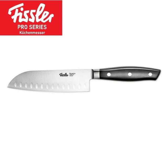 Fissler Santokumesser Profi Santoku Messer 165mm, Edelstahl Sushimesser, Santokumesser, Kochmesser, Fleischmesser, Küchenmesser, Fleischermesser Gemüsemesser