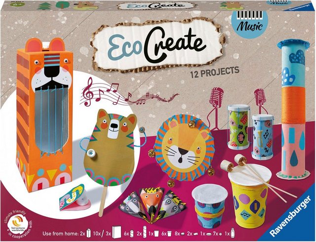 Ravensburger Kreativset Eco Create, Make your own Music, Upcycling und basteln in einem, FSC® - schützt Wald - weltweit im Sale