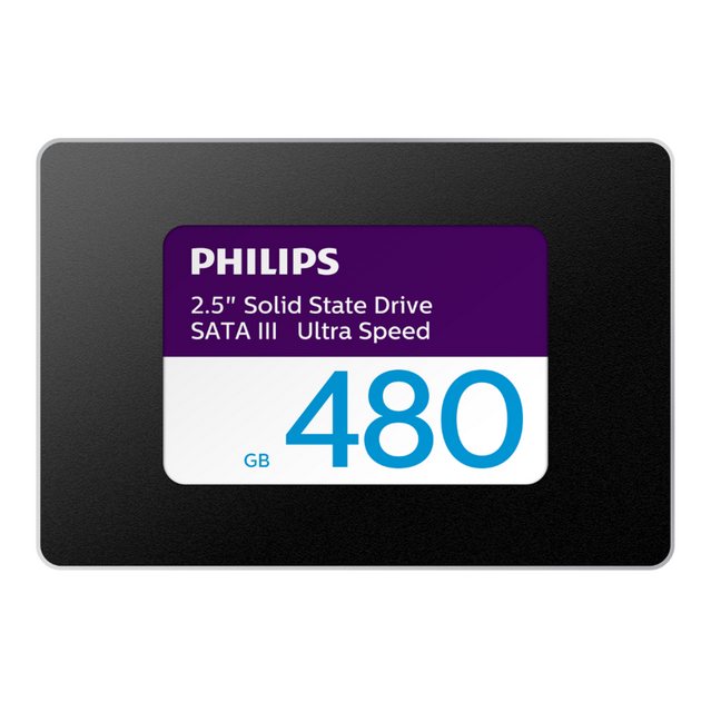 Philips FM48SS130B/00 interne SSD (480GB) 550 MB/S Lesegeschwindigkeit, 480 MB/S Schreibgeschwindigkeit, 2.5” SATA III, Ultra performance