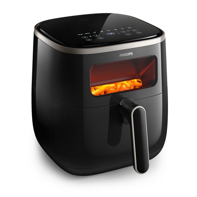 Philips Heißluftfritteuse Airfryer XL HD9257/88 mit 5,6 l, Sichtfenster, 1700 W, RapidAir Technologie, Digitalem Display