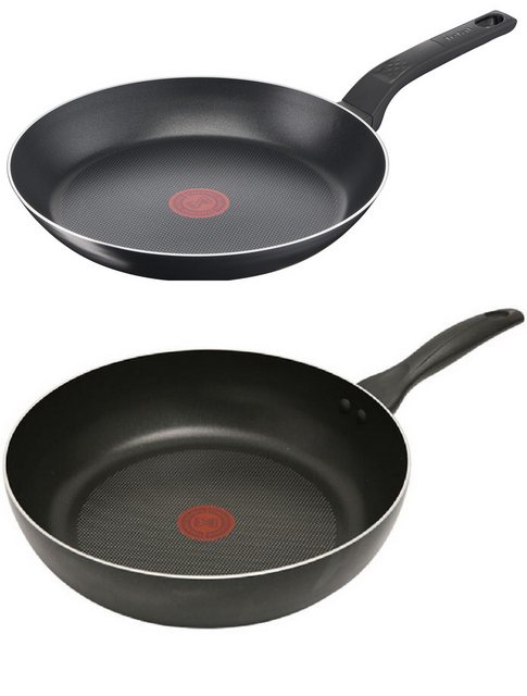 Tefal Pfannen-Set B30310 Pfannenset - 28 cm Bratpfanne + 28 cm Wok Pfannen, Robustes Aluminium (Pfanne, Bratpfannen Set, Pfannenset, Wok, Wokpfanne, Schmorpfanne, Inkl. 1 Wender & Filzschoner), Ohne Fett/Öl braten, Hitzebeständig, Pfannen antihaft