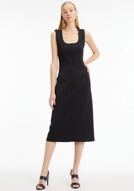 Calvin Klein Midikleid TECHNICAL KNIT MIDI DRESS mit tiefem Rundhalsausschnitt im Sale