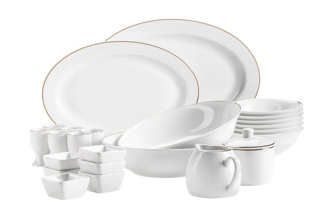 MÄSER Geschirr-Set PROFESSIONAL DINING (24-tlg), 6 Personen, Porzellan