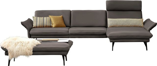 himolla Ecksofa 1928, mit Hocker, Füße anthrazit