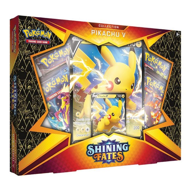 POKÉMON Sammelkarte Shining Fates Pikachu V Kollektion Box, englisch