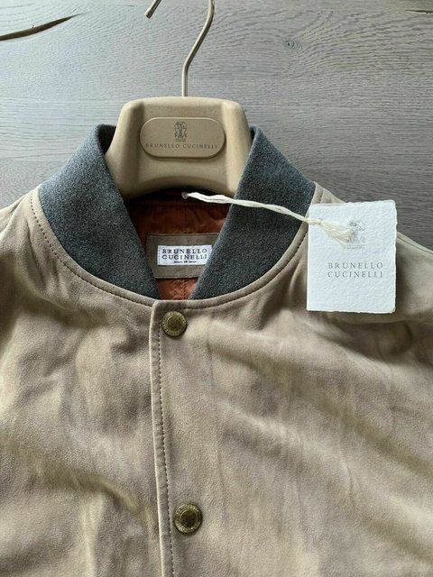 BRUNELLO CUCINELLI Winterjacke BRUNELLO CUCINELLI SUEDE VELOUR LEATHER LEDER VEST WESTE SWEAT JACKET