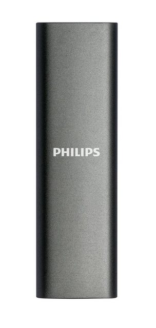 Philips FM50SS030P/00 externe SSD (500GB) SATA 540 MB/S Lesegeschwindigkeit, 520 MB/S Schreibgeschwindigkeit, Space Grey, Aluminium, Ultra Speed USB-C 3.2