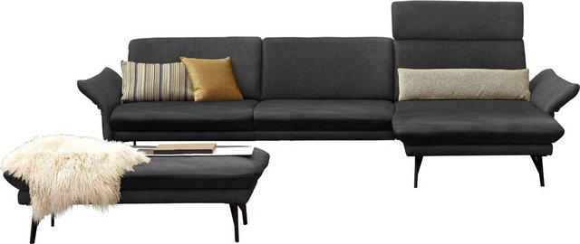 himolla Ecksofa 1928, mit Hocker, Füße anthrazit