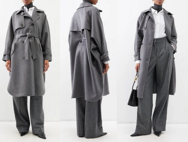 BRUNELLO CUCINELLI Langmantel BRUNELLO CUCINELLI Cashmere Self-Tie Long Trench Coat Mantel Parka Jac