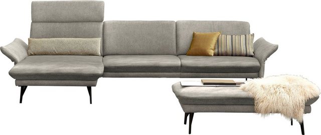 himolla Ecksofa 1928, mit Hocker, Füße anthrazit