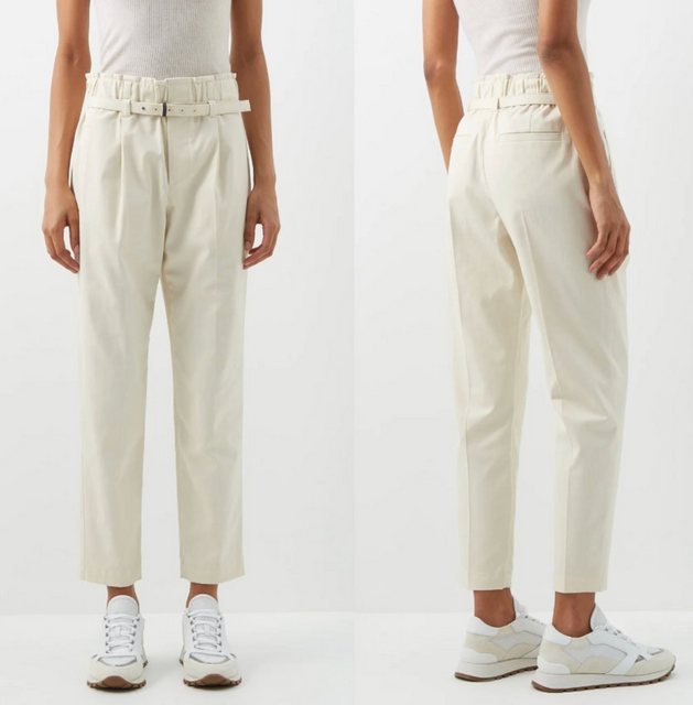 BRUNELLO CUCINELLI Loungehose BRUNELLO CUCINELLI High-waist cropped cotton-twill trousers Pants Trou