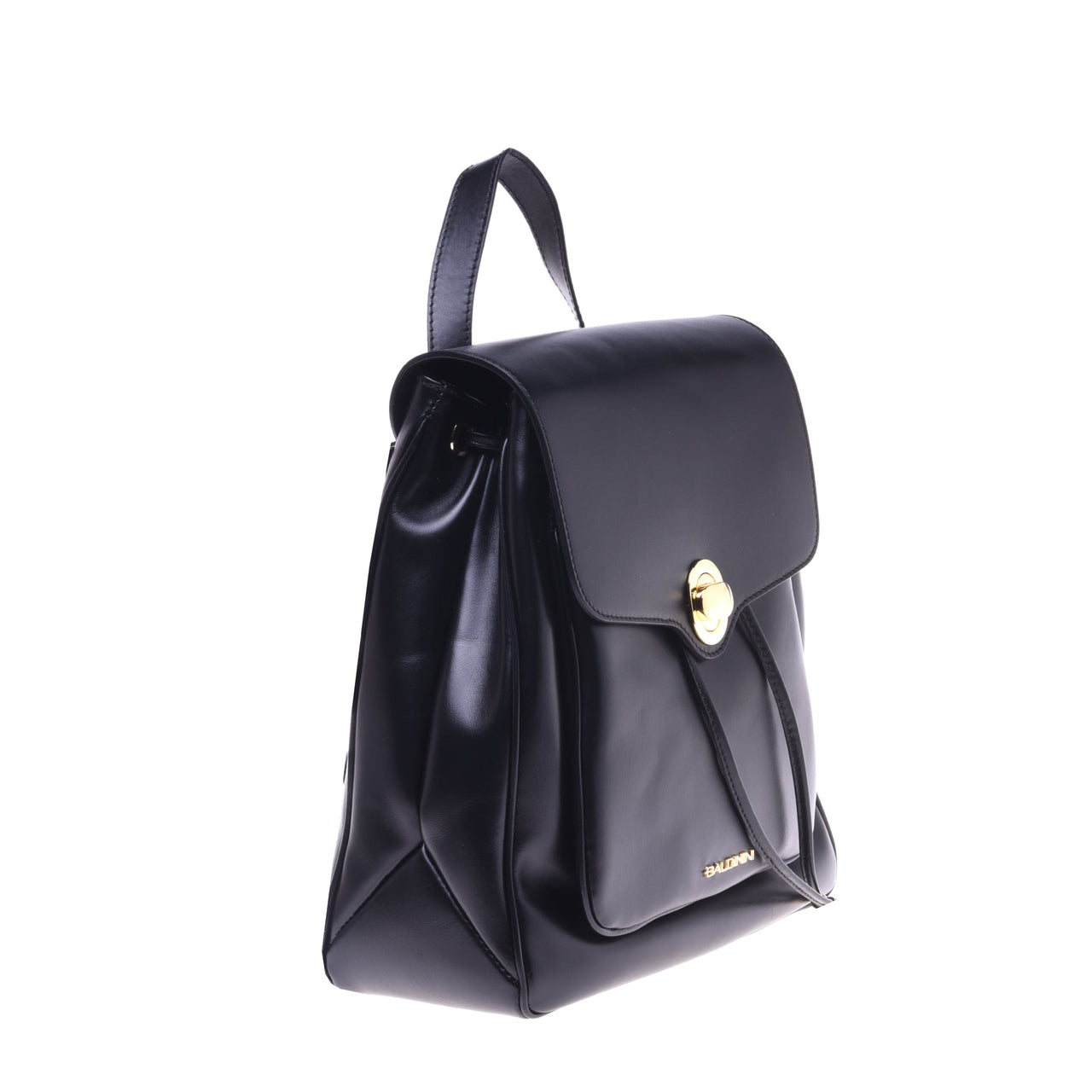 Baldinini Black leather rucksack im Sale