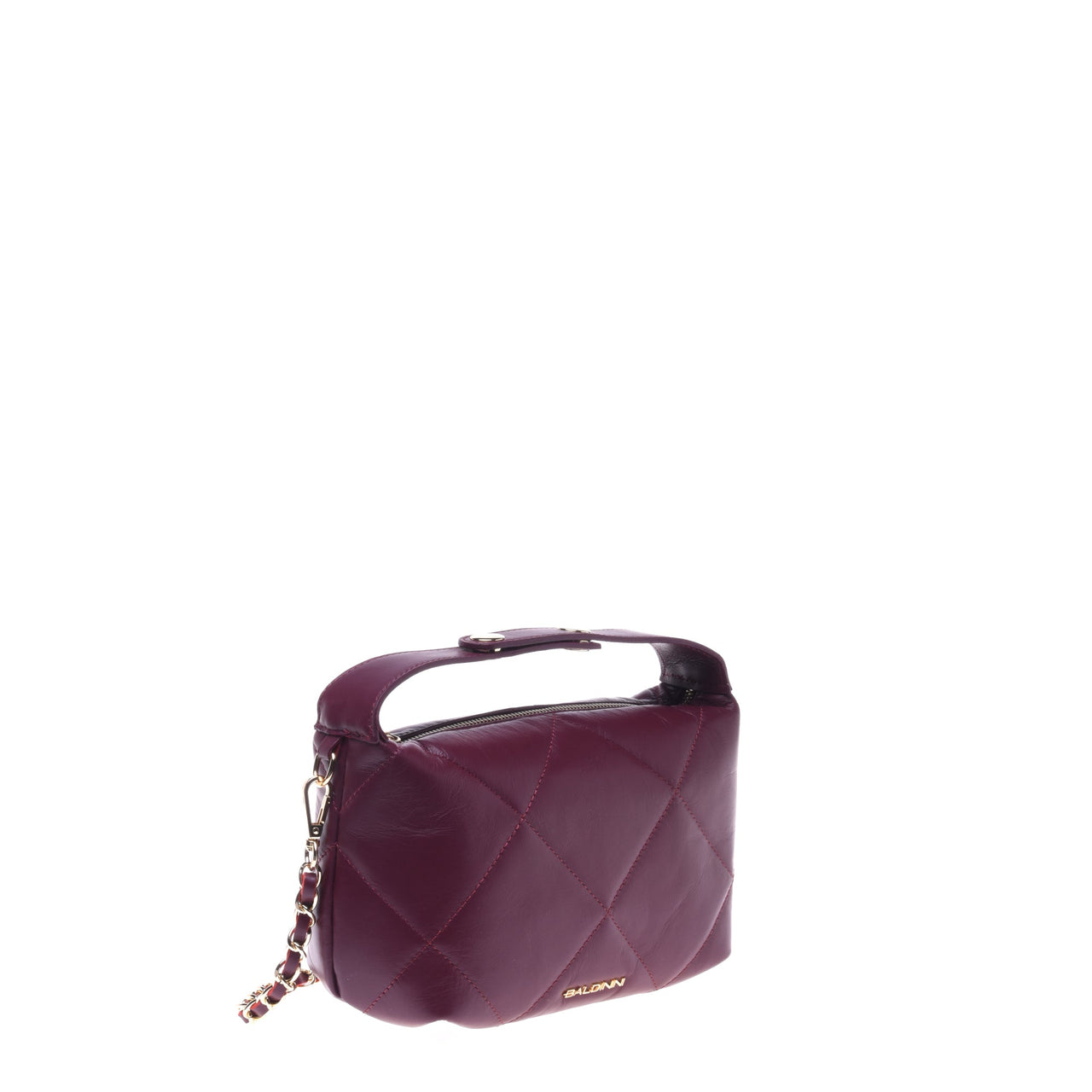 Baldinini Burgundy quilted leather handbag im Sale