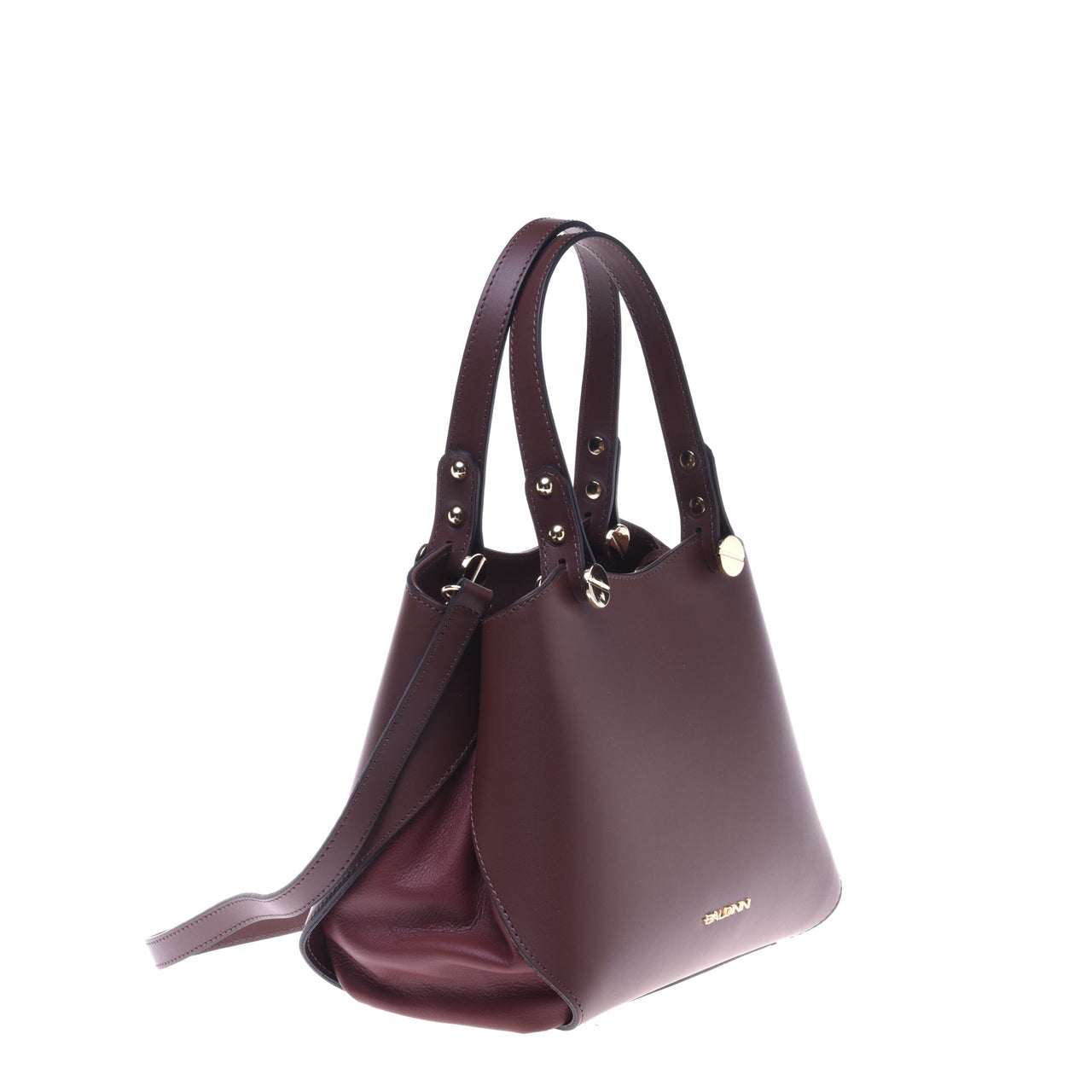 Baldinini Dark brown leather handbag im Sale