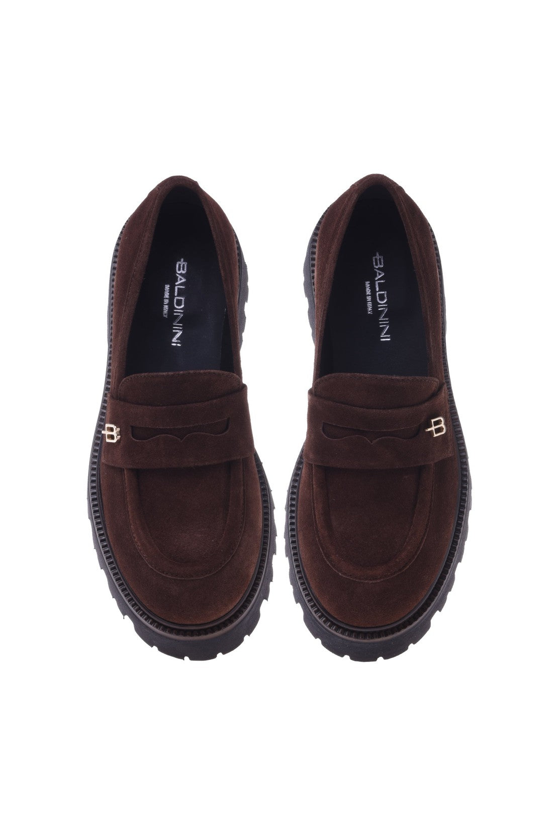 Baldinini Dark brown suede loafer im Sale