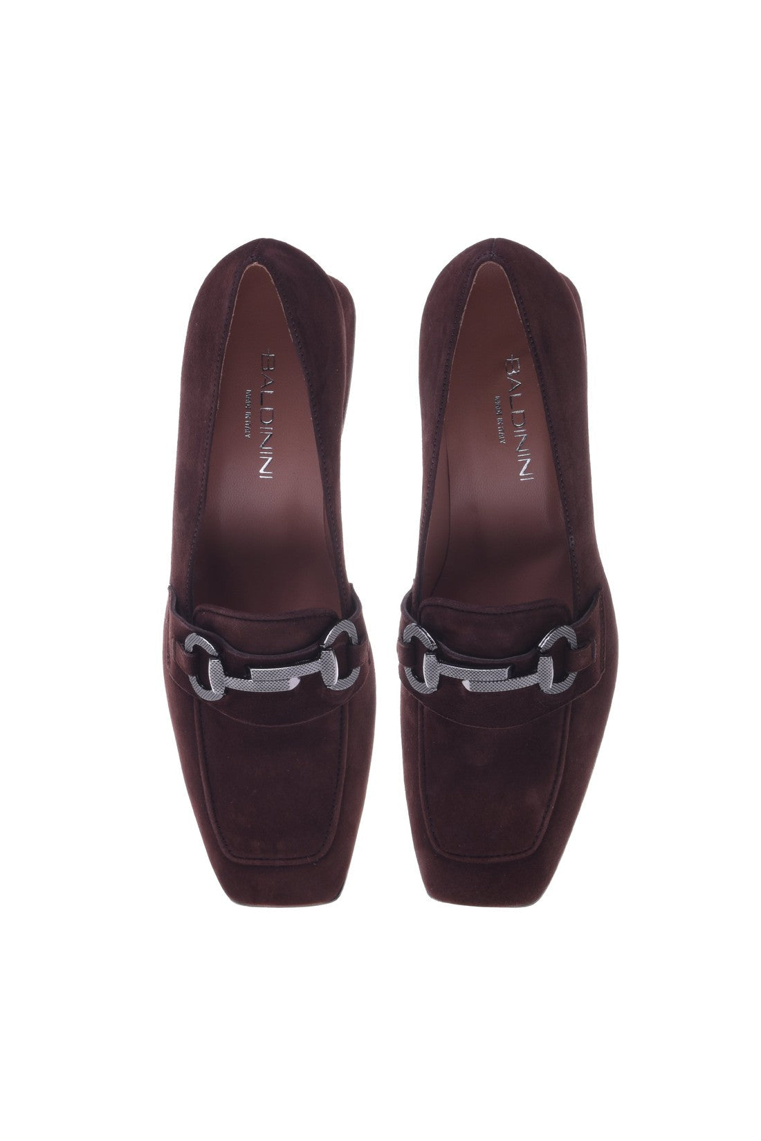 Baldinini Loafer with heel in dark brown suede im Sale