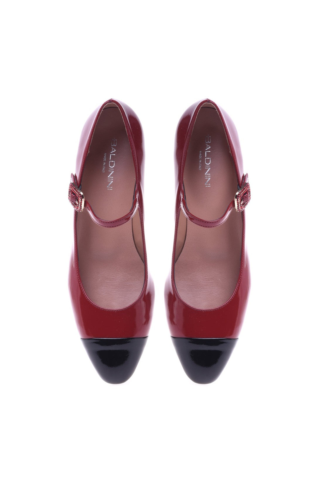 Baldinini Red and black patent low court shoe im Sale