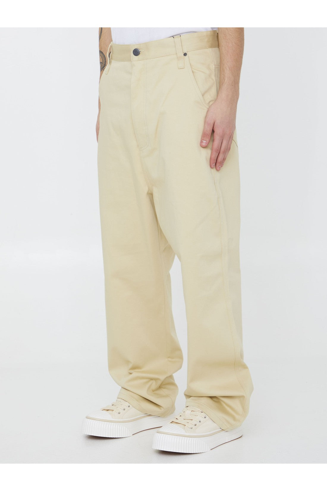 Ami Paris Beige cotton trousers im Sale