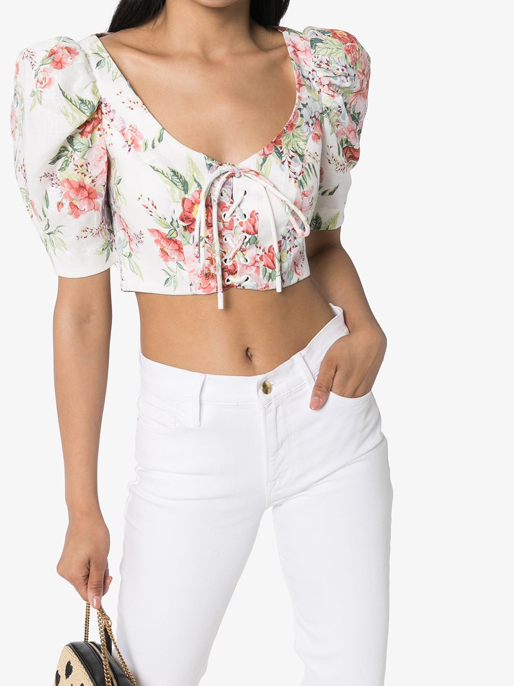 Zimmermann Bellitude Laced Crop Top im Sale