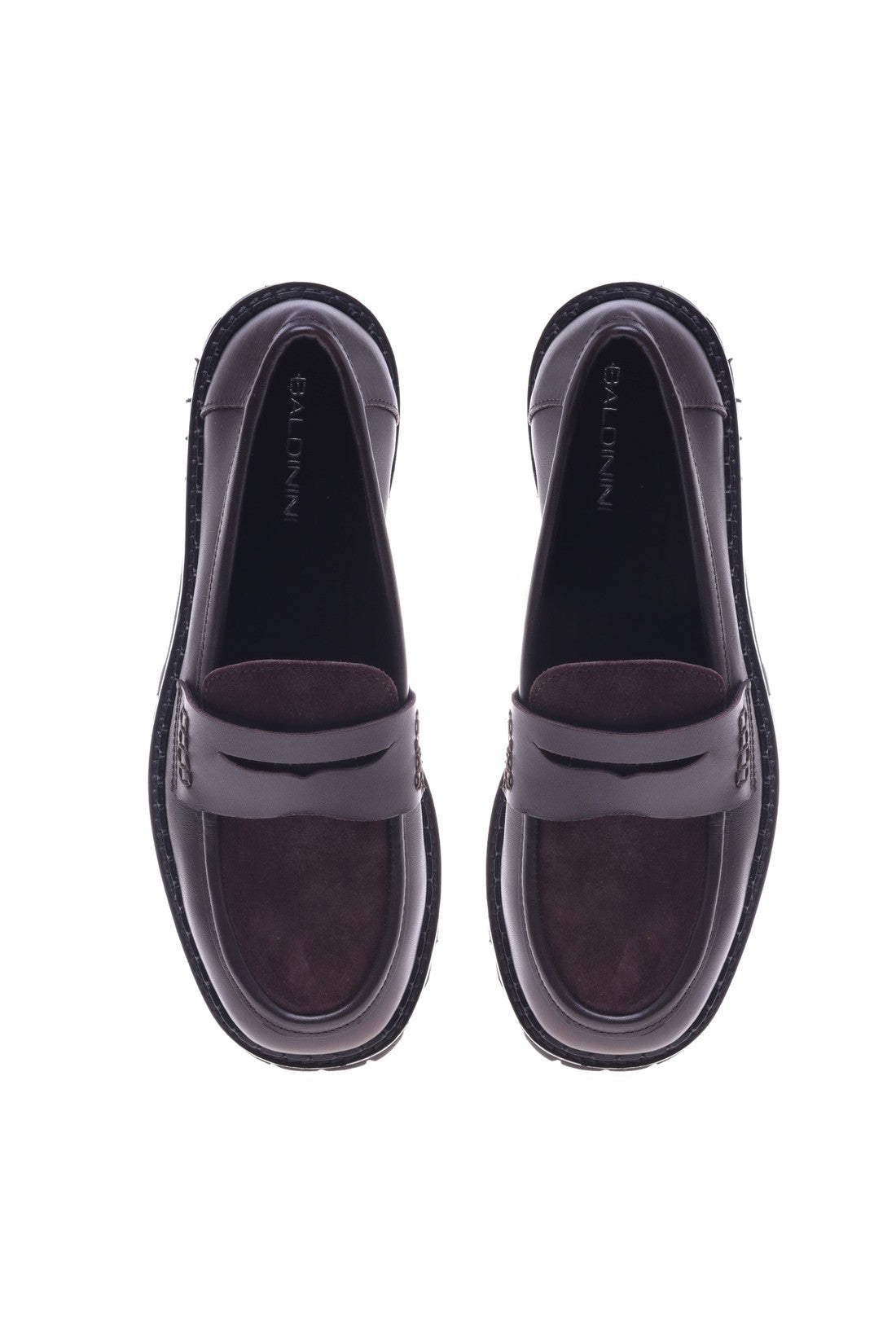 Baldinini Loafer in dark brown suede and leather im Sale