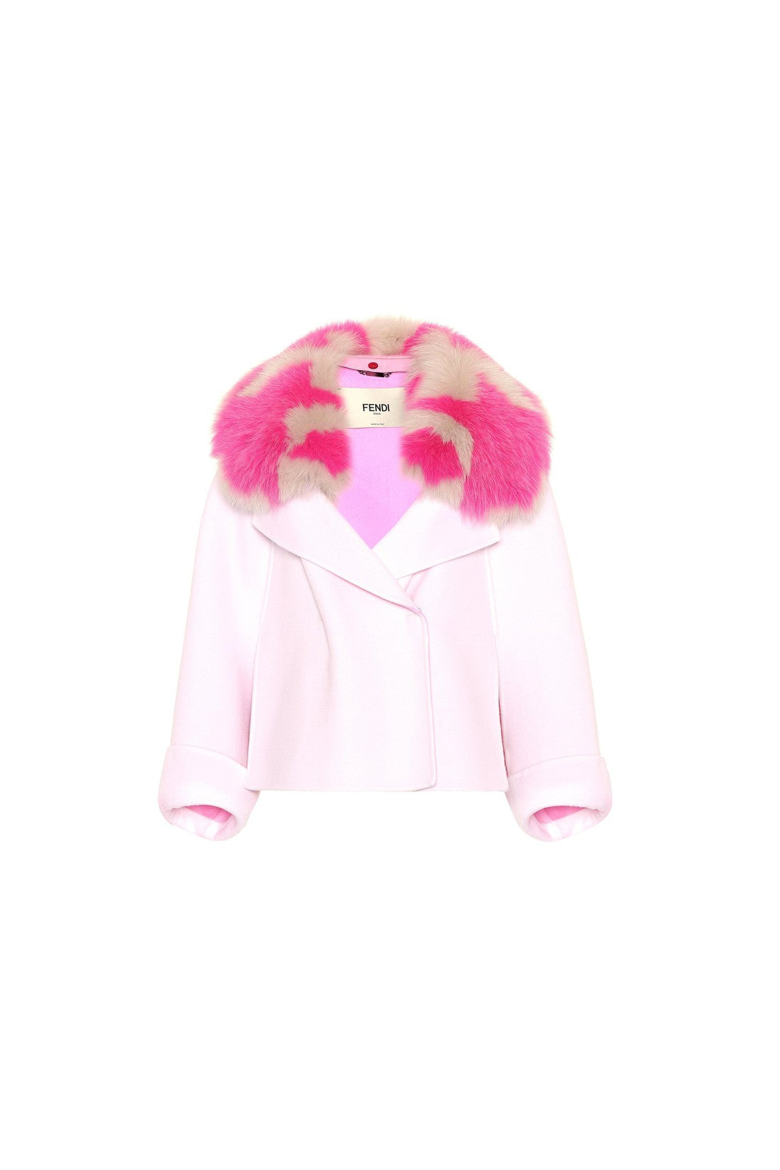 Fendi Fur Collar Cashmere Cape Jacket im Sale